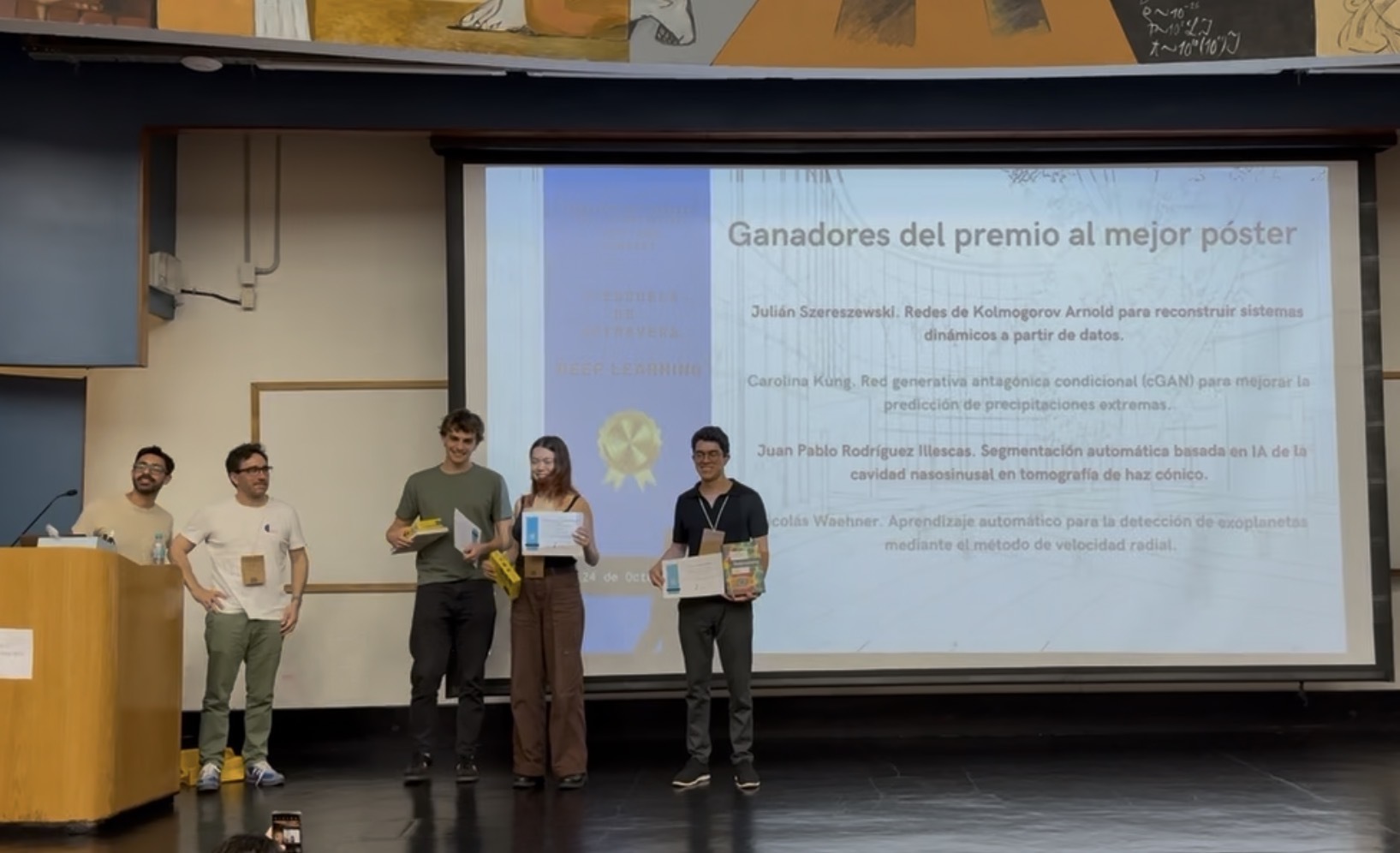 Best Poster award at the Escuela de Primavera en Deep Learning and Travel Grant