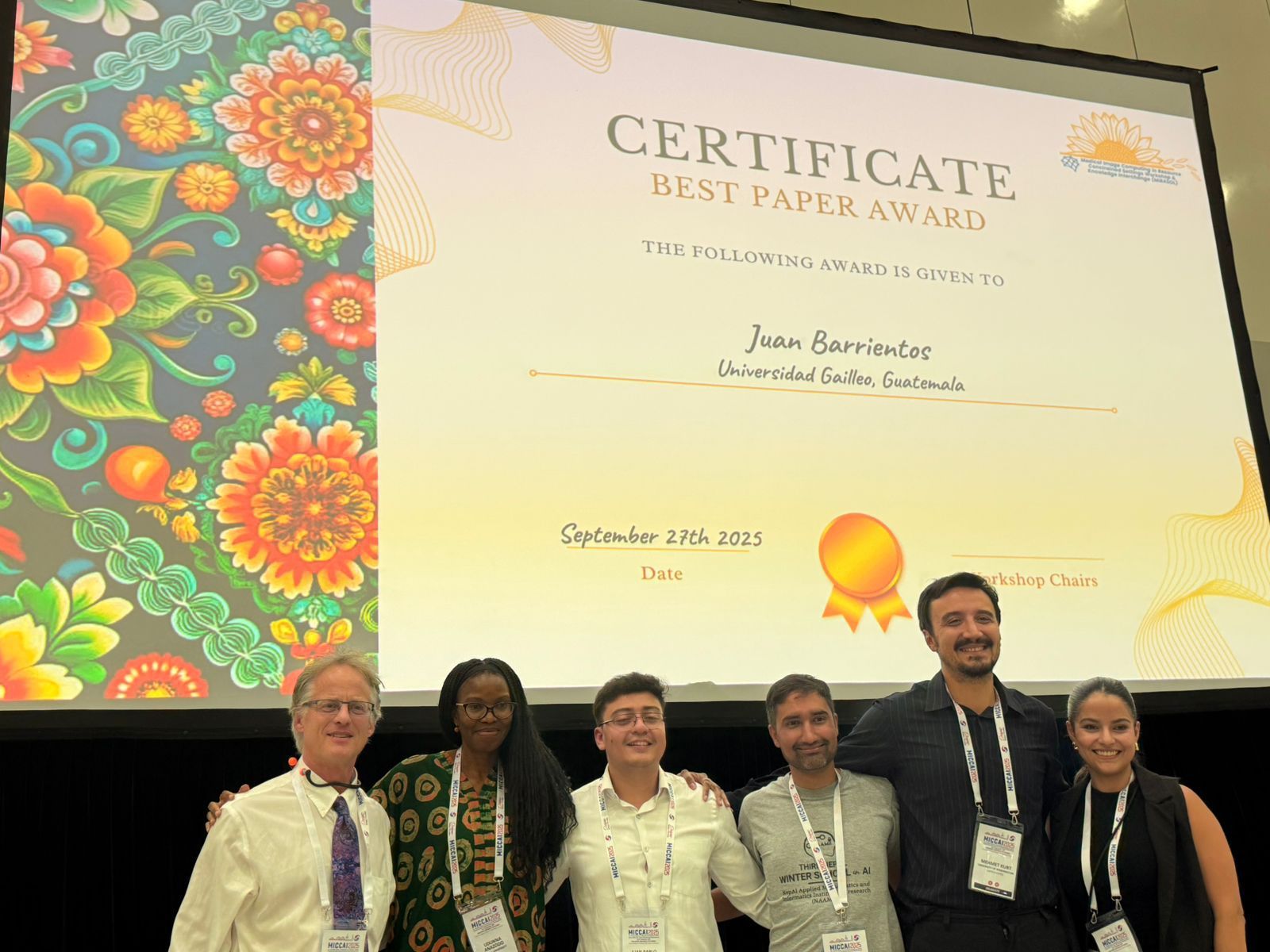 Best Paper Award at the MIRASOL Workshop and MICCAI Travel Grant